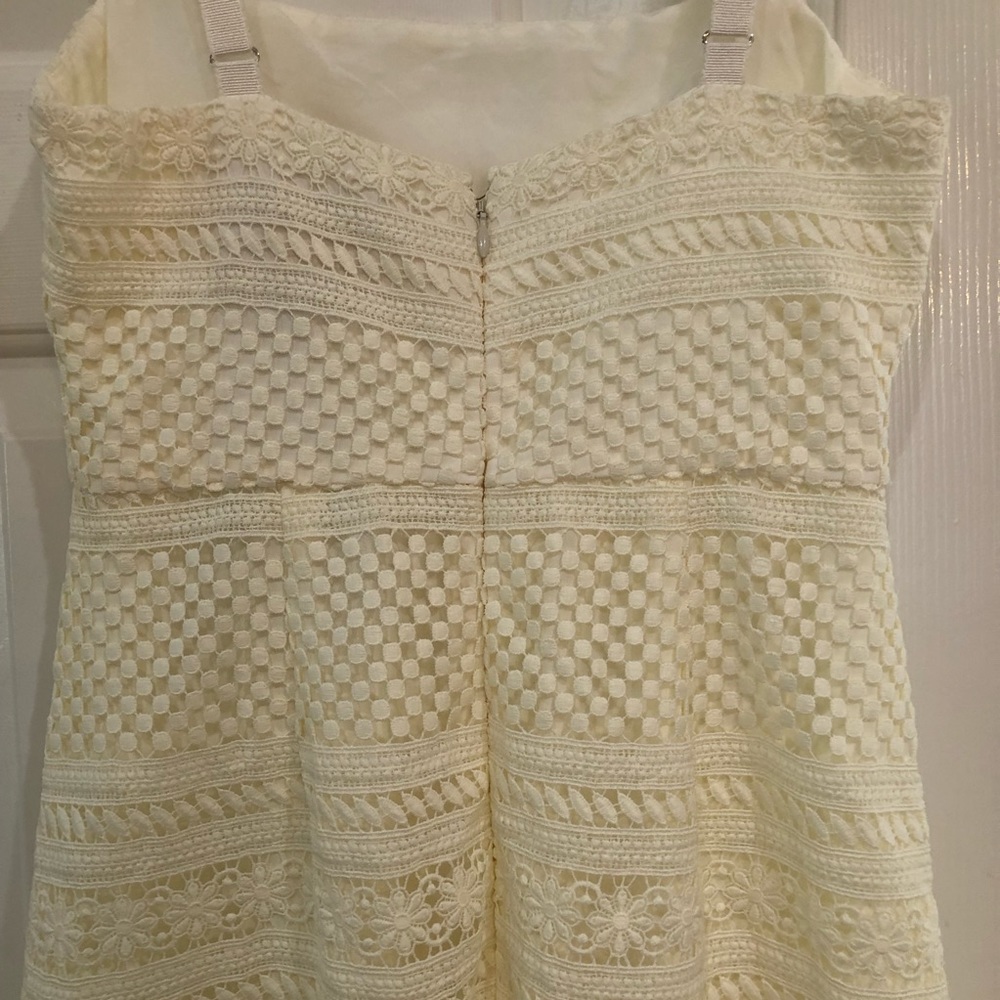 NEW J. Crew Geometric Lace Midi Dress Ivory Size 0 - Picture 9 of 12